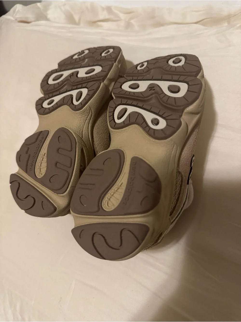 New Balance Kids Beige Tan and White Sneakers